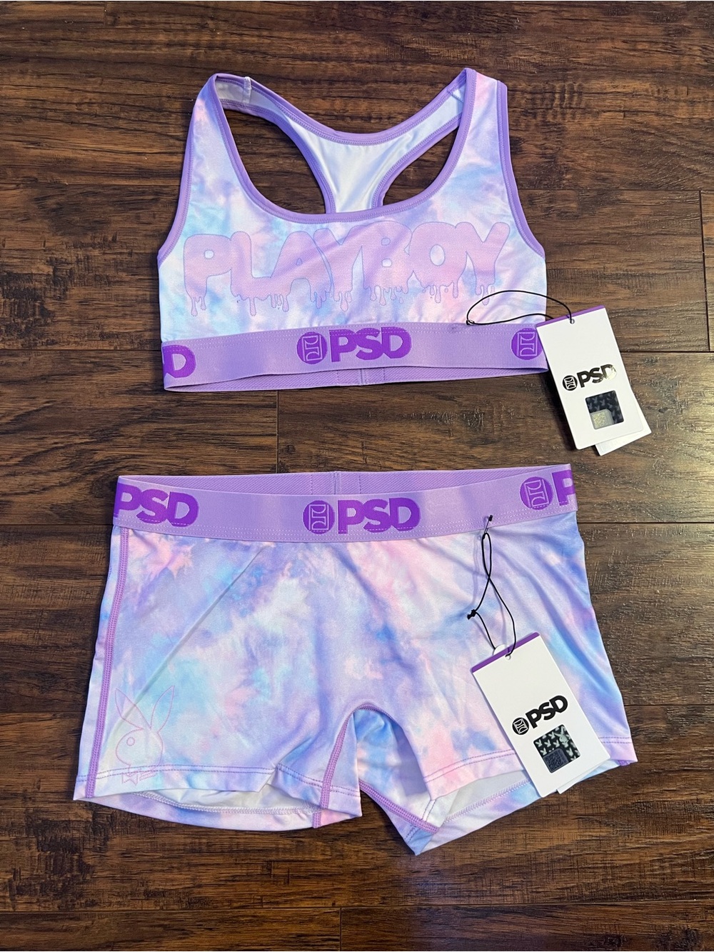 PSD Women’s Lavender Tie-Dye Sports Bra & Shorts Set